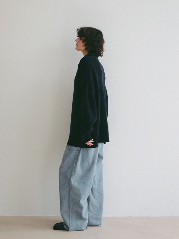 オーバーサイズスキッパーニットプルオーバー