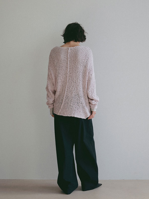 スラブヤーンローゲージニットプルオーバー