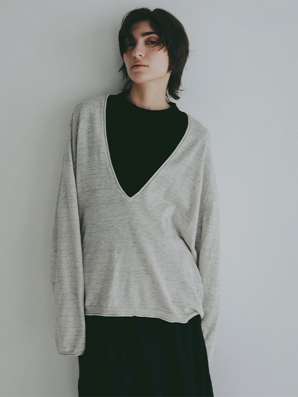 アウトステッチクルーネックロンTee