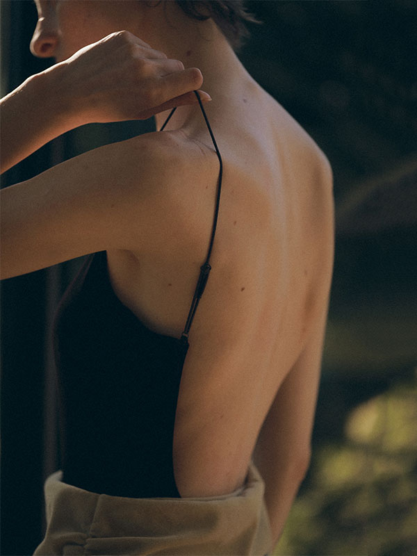 ナローストラップベロアスウィムウェア