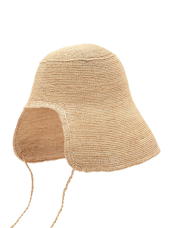 ラフィアボンネットハット