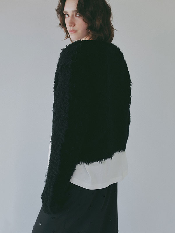 フェザーヤーンニットカーディガン