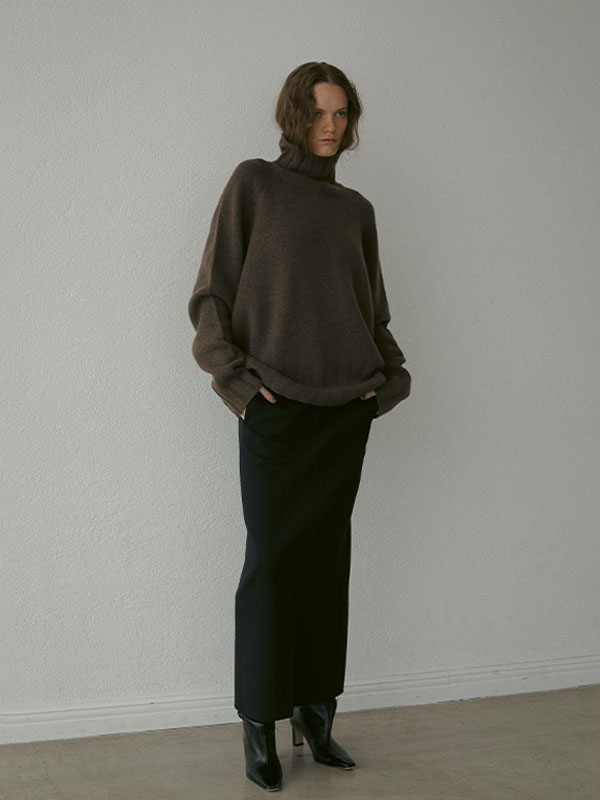 ウールカシミヤタートルネックニットプルオーバー