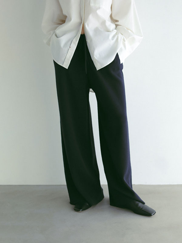 コットンシルクスムースニットパンツ