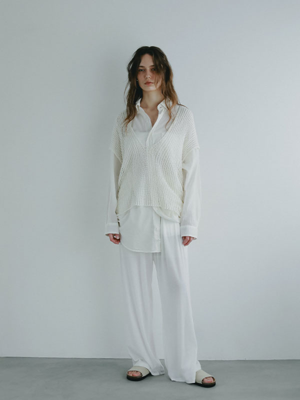 フィッシュネットスリーブレスニットプルオーバー