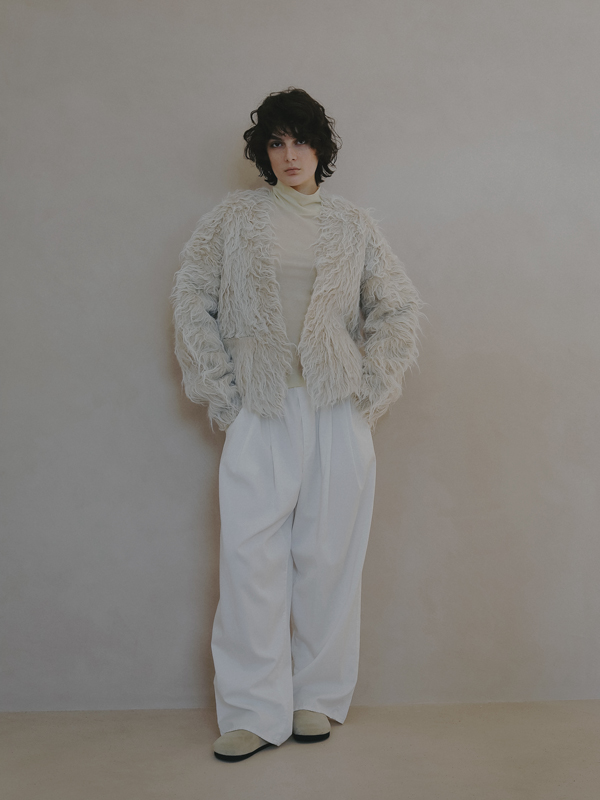 ダブルフェイスヘアリーニットカーディガン