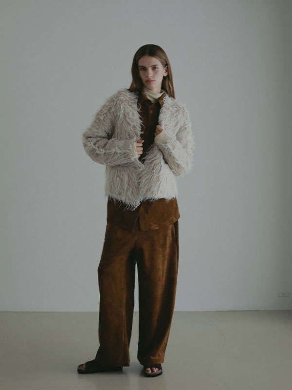 ダブルフェイスヘアリーニットカーディガン