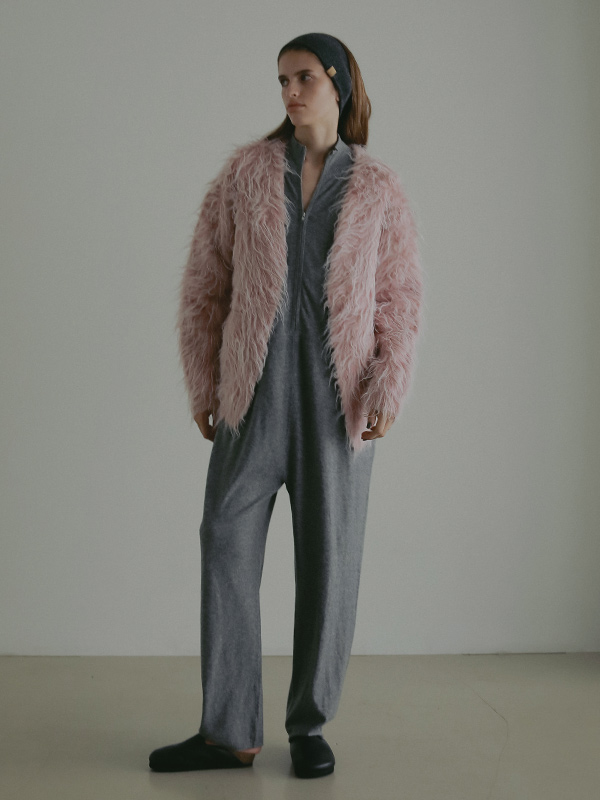 ダブルフェイスヘアリーニットカーディガン