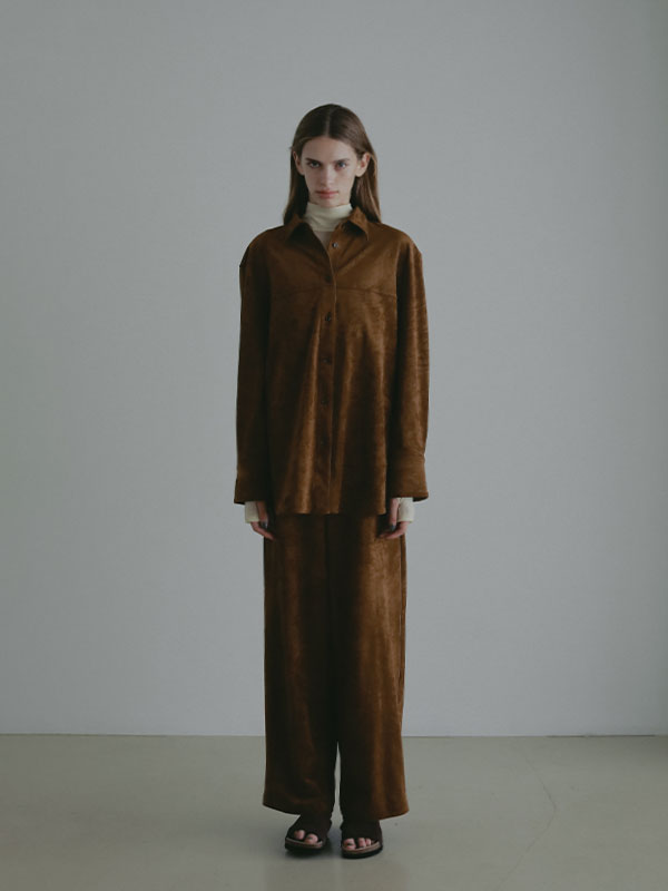 【新品】ETRE TOKYO フェイクスウェードオーバーサイズシャツ フェイクスウェードオーバーサイズシャツ(F DARK BROWN): トップス