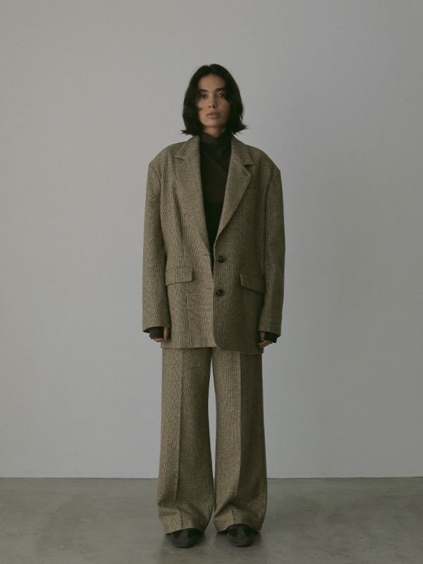 チェックツィードセンタークリースパンツ