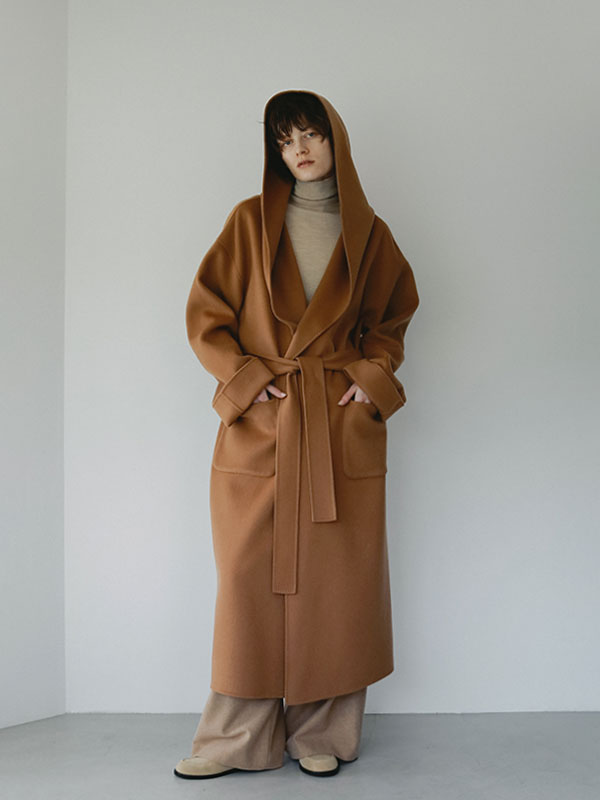 SANTEウールカシミヤフーディーリバーコート