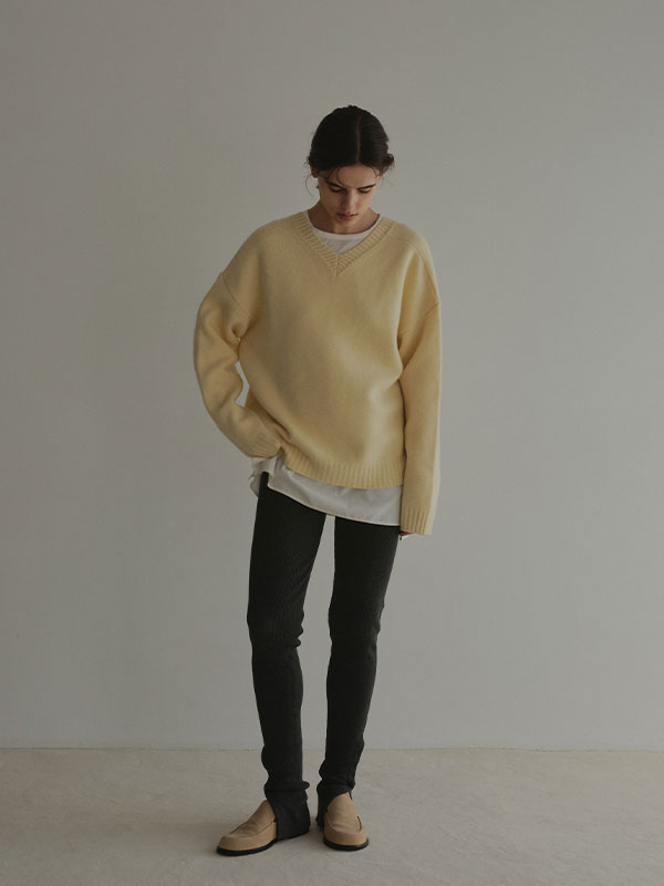 Vネック2wayニットプルオーバー