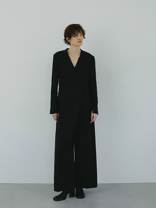 SANTEテーラードノーカラーオールインワン