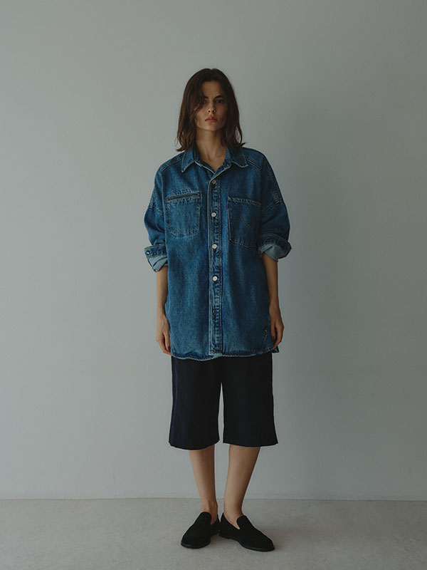 スウェードフラットローファー