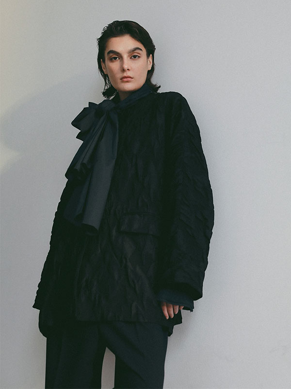 SANTEドルマンスリーブジャガードコート