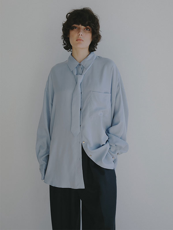 キュプラネクタイオーバーサイズシャツ
