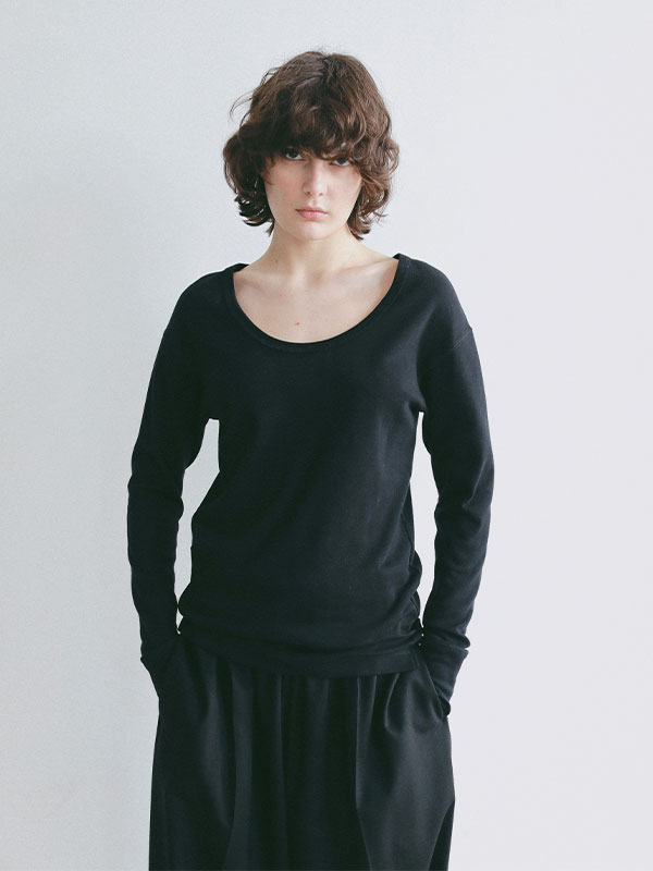 オーガニックコットンUネックロンTee