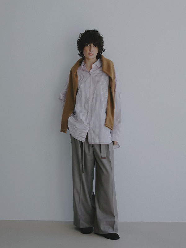 ベルテッドタックワイドパンツ