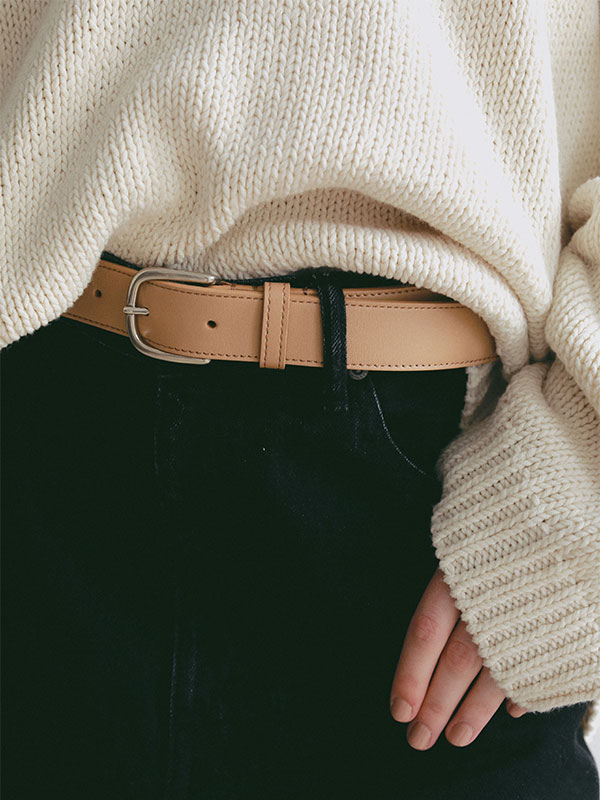 ブラスバックルレザーベルト