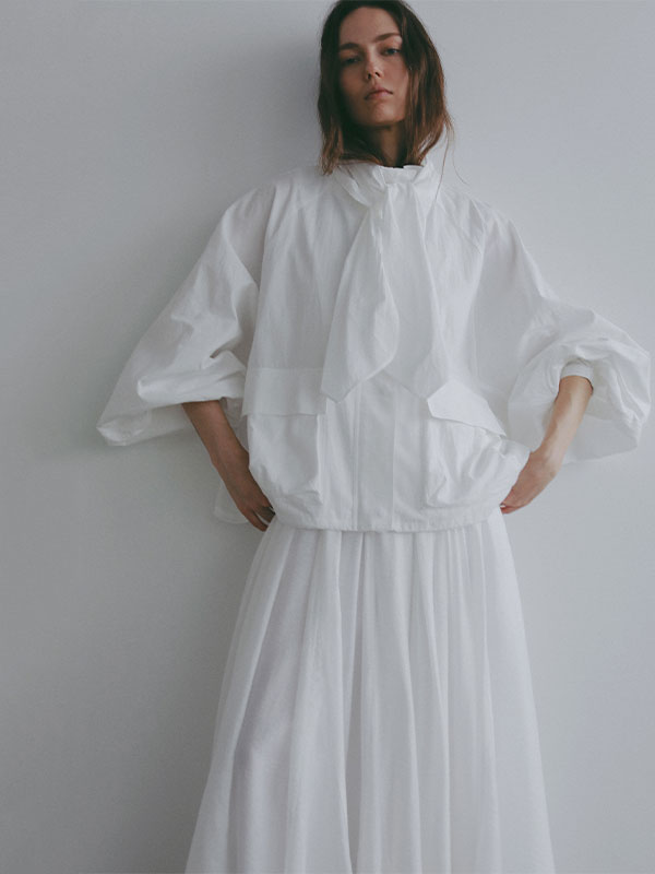 スカーフライトシャツブルゾン