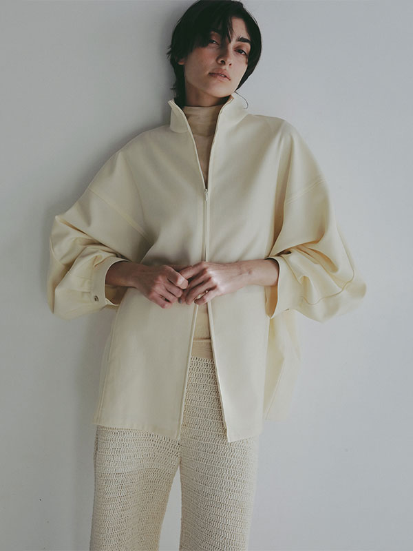 ハイネックドルマンスリーブシャツブルゾン