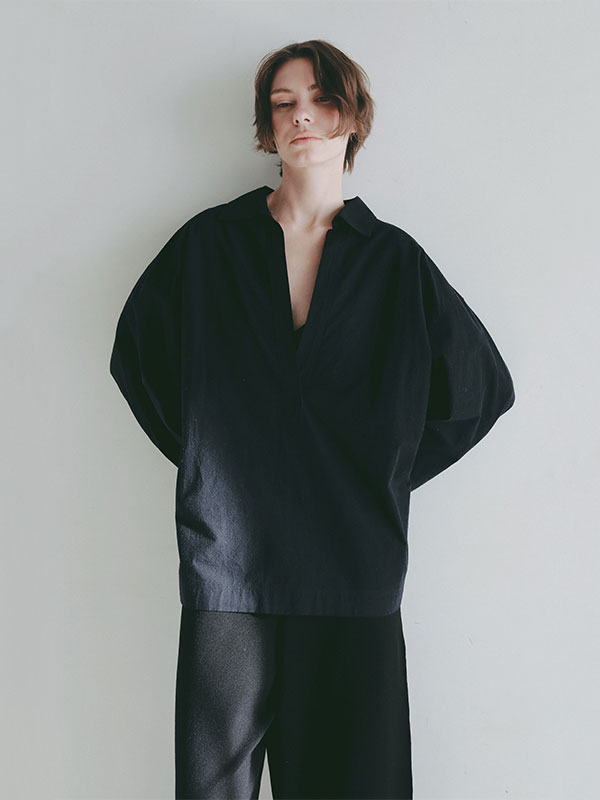 コットンシルクスキッパーシャツ