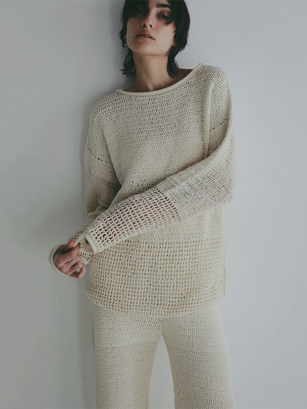 シアークロシェニットプルオーバー