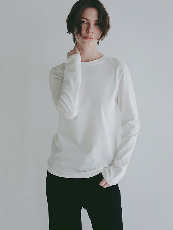 アウトステッチクルーネックロンTee