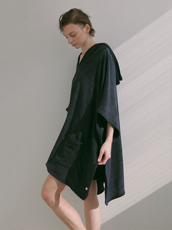 フェードパイルフードポンチョ