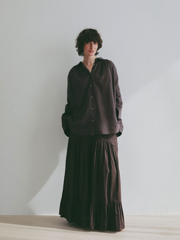 エアリーコットンガーメントダイボリュームスカート