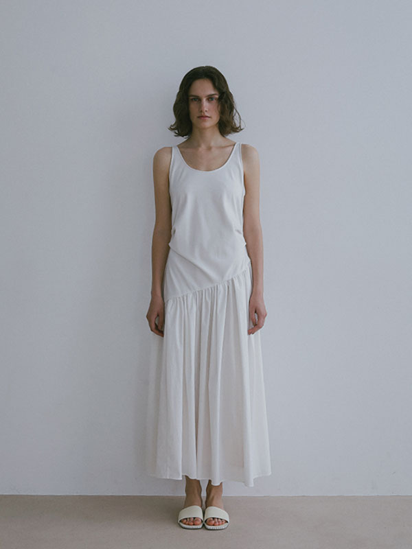 タンクトップコンビロングワンピース(S OFF WHITE): ワンピース