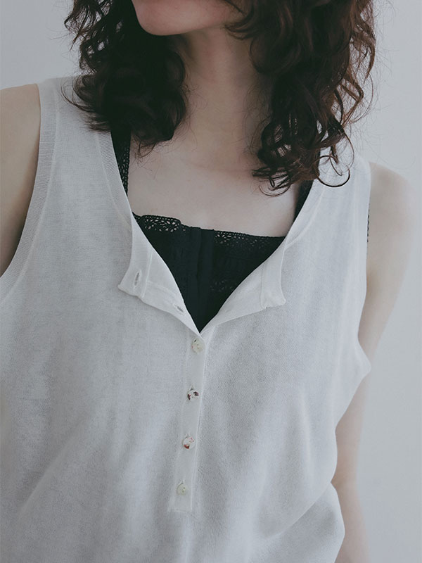 ダブルニットヘンリータンクトップ(F WHITE): トップス │ ETRE TOKYO