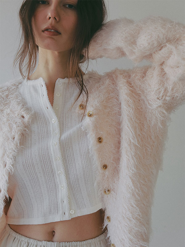 フェザーヤーンニットカーディガン