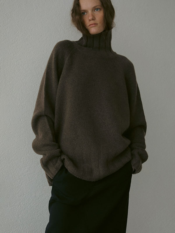ウールカシミヤタートルネックニットプルオーバー