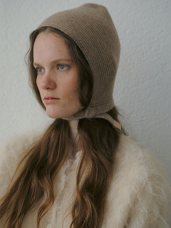ヘザートーンニットボンネット