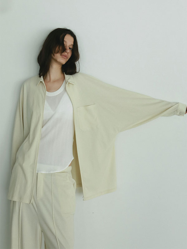 フロントファスナーカットシャツ