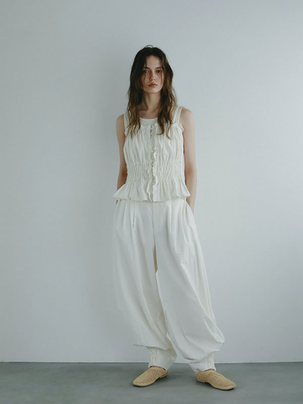 ETRE TOKYO - シアーリネンパンツ - WHITE | ADDICT WEB SHOP