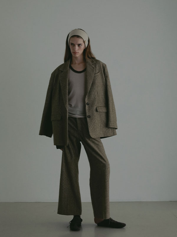 ステンカラーツィードブルゾン　ETRE TOKYO ステンカラーツィードブルゾンETRE TOKYO