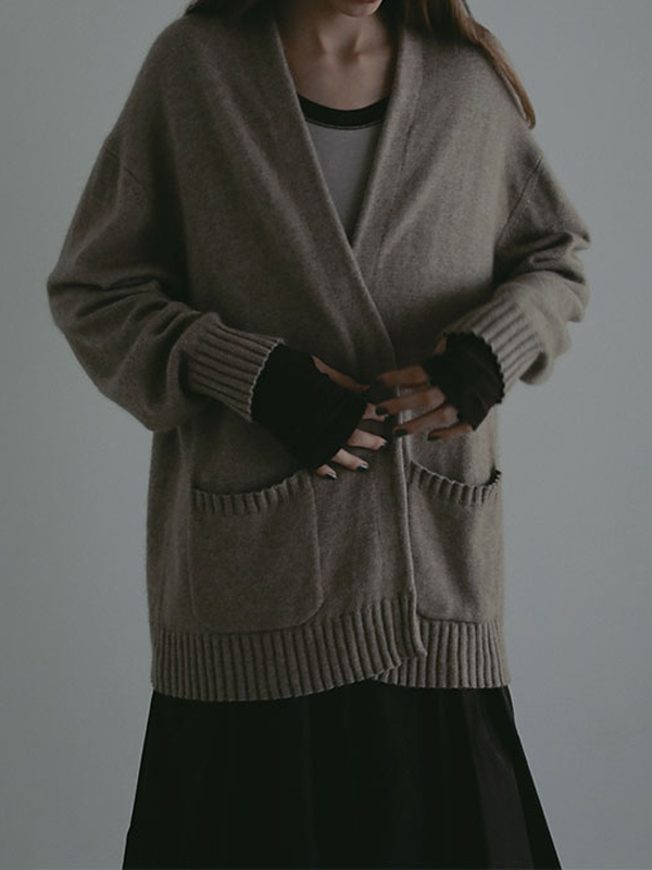 プレーンステッチＶネックニットカーディガン