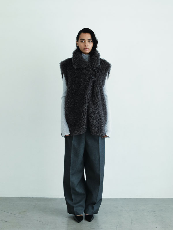 SANTEクリンプフェイクファーベスト