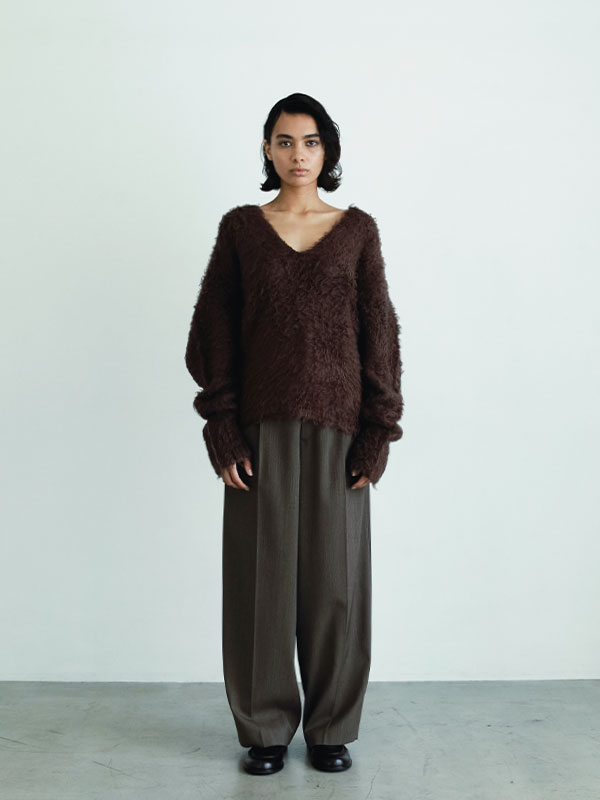 SANTEヘアリーシルクＶネックニットプルオーバー