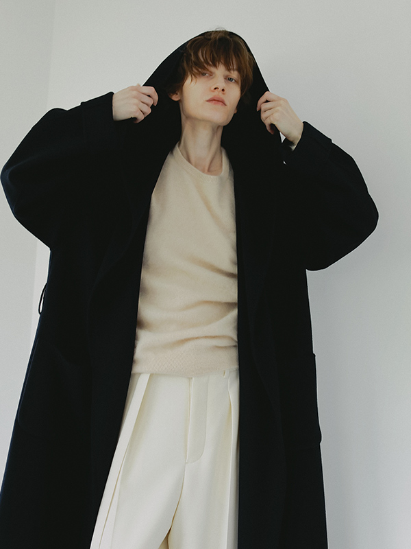 SANTEウールカシミヤフーディーリバーコート