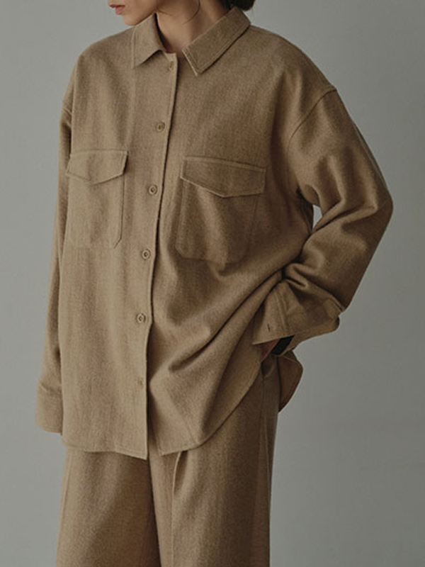 ウールツイルオーバーサイズシャツ