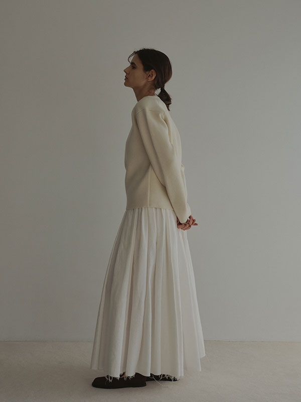 ショルダーパットダブルフェイスニットプルオーバー