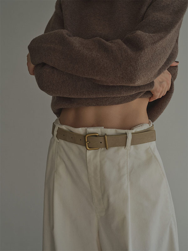 ヌバックレザースクエアバックルベルト