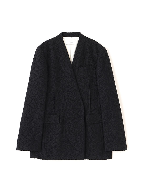 ジャガードノーカラージャケット