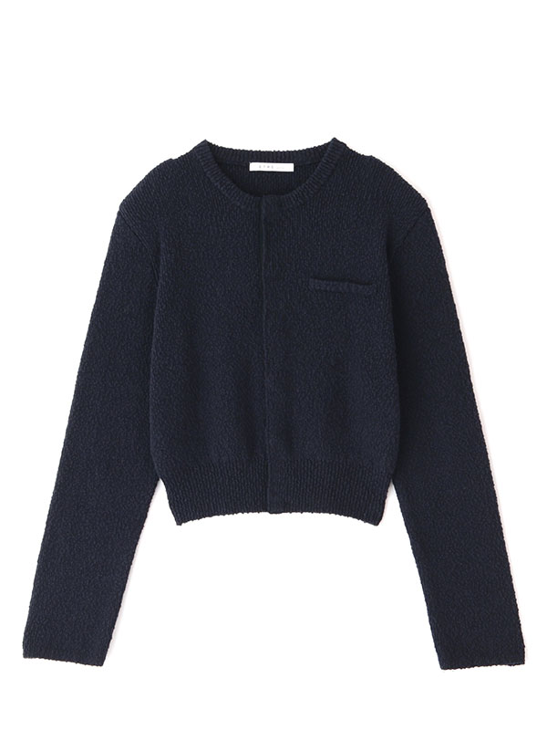 ファンシーヤーンクルーネックニットカーディガン