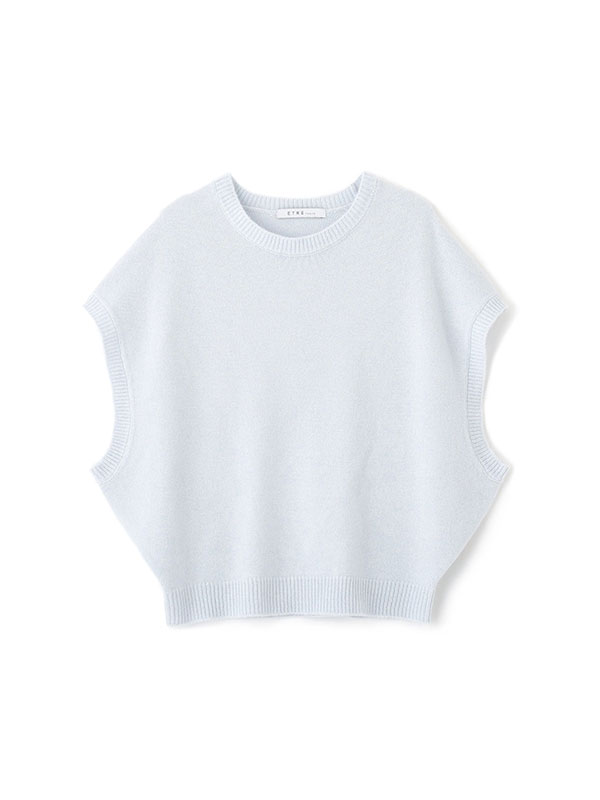 ウールカシミヤスリーブレスニットプルオーバー