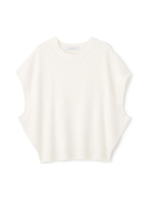 ウールカシミヤスリーブレスニットプルオーバー