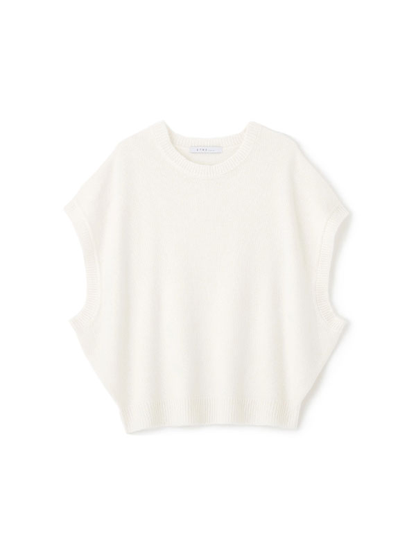 ウールカシミヤスリーブレスニットプルオーバー